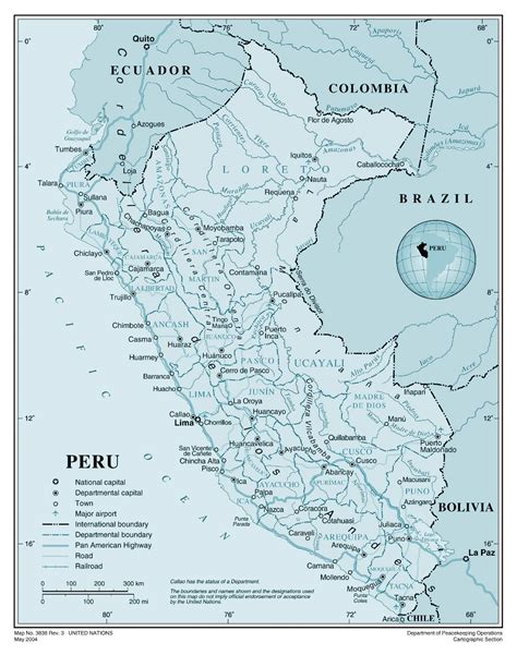 Large Detailed Political And Administrative Map Of Peru With Roads