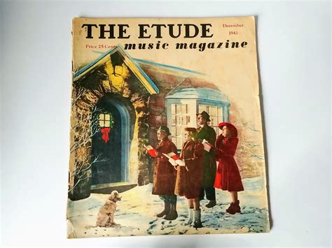 Etude December 1943 Collectible Music Magazine Christmas Etsy
