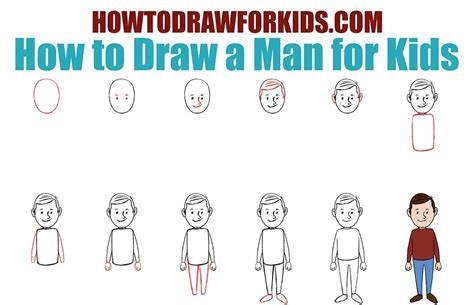 How To Draw A Man Easy Drawing Tutorial For Kids
