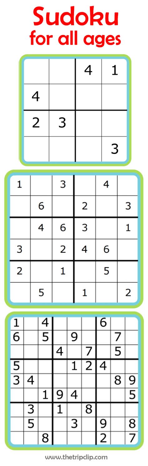 Easy Sudoku For Kids 4x4 6x6 9x9