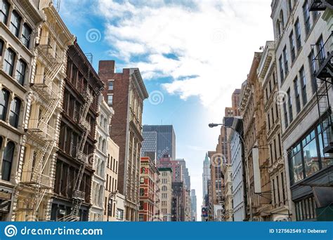 Historic Buildings Along Broadway In Soho New York City Stock Image