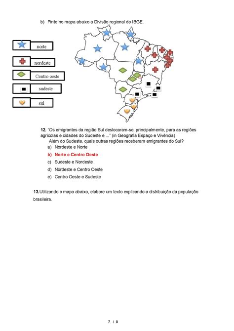 Exercícios De Geografia 7 Ano Industrialização Brasileira Com Gabarito