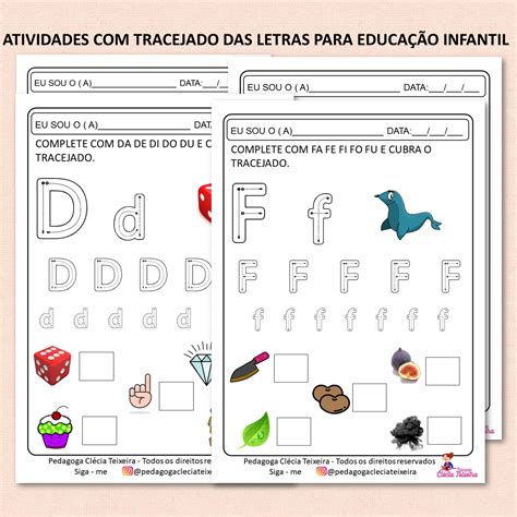 Atividades Com Tracejado Das Letras Para Educação Infantil Clécia