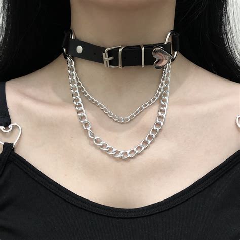 NORMCORE STUDIOS | PUNK AESTHETIC PU LEATHER CHOKER CHAINS NECKLACE