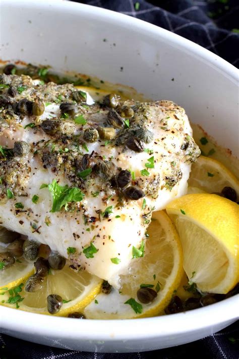 Baked Cod Fish With Lemon And Capers Lord Byrons Kitchen
