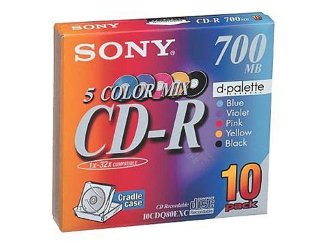 Cdjapan Sony Cd R 700mb 48x Color Mix 10 Pack 10cdq80exc Collectible