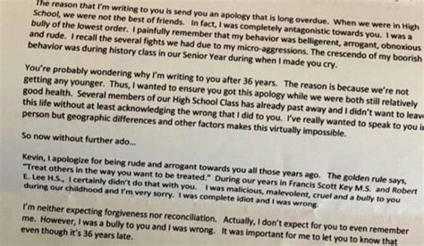 i was a bully to you and i was wrong bully apologises to victim after 36 years