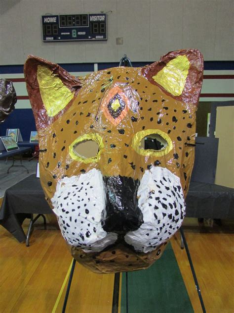 My 3rd Grade Students Paper Mache Cheetah Mask Lesson By Art Teacher