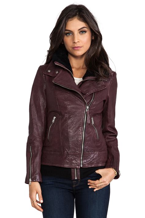 Leather polish will bring a shine to your jacket, but has the potential to discolor, dry out, or clog the leather surface. Lyst - Mackage Veruca Distressed Leather Jacket in ...