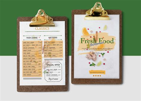 Daily Fresh Food Restaurant Menu Design 99effects