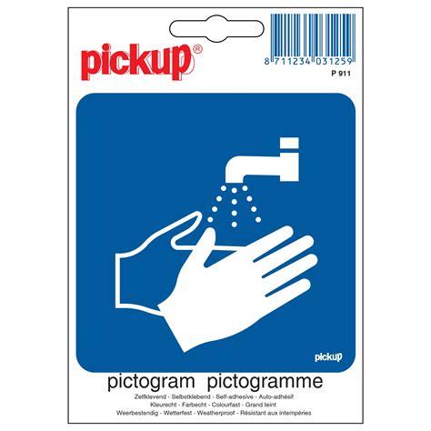 Pickup Pictogram Handen Wassen Verplicht 10x10cm Communicatie Avabe