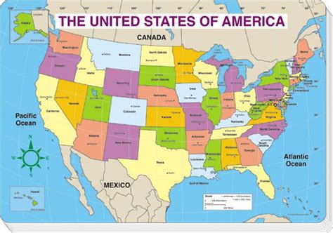 Visit our site online.seterra.com/en for more map quizzes. Map Of The United States Of America With States Labeled | Printable Map