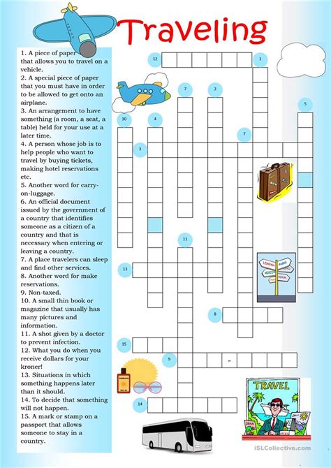 Printable English Vocabulary Crossword Puzzle Printable Crossword