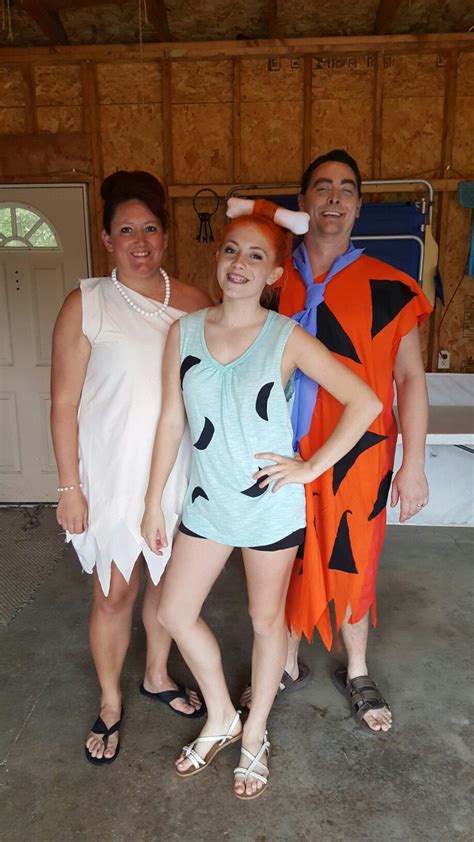 Diy Fred Wilma And Pebbles Flintstone Homemade Costumes Summer Dresses Fashion