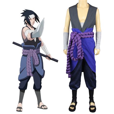 Naruto Shippuden Unchiha Sasuke Cosplay Costume Free Shipping 6999