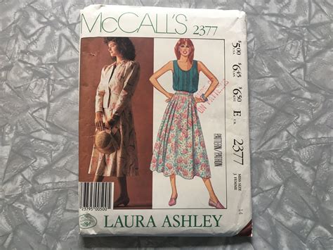 Vintage 1986 Laura Ashley By Mccalls Sewing Pattern No Etsy Canada