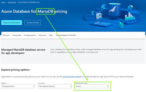 Azure Database For Mysql Pricing Missing Display Pricing Drop Down