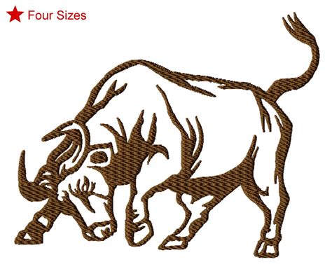 Buffalo Machine Embroidery Design Four Sizes Included Instant