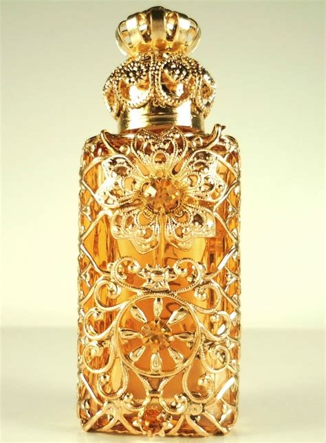 Collectible Perfume Bottles Vanity Gold Tone Filigree Collectible