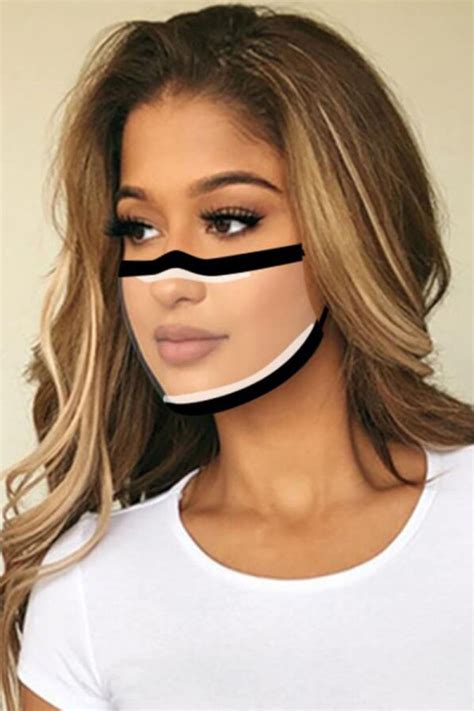 Us 340 Purple Fashion Patchwork See Through Face Mask