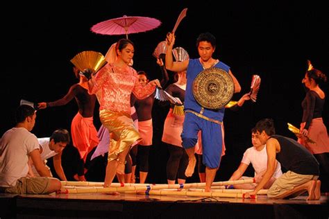 Filipino Dancers Performing Traditional Philippine Folk Dance Which