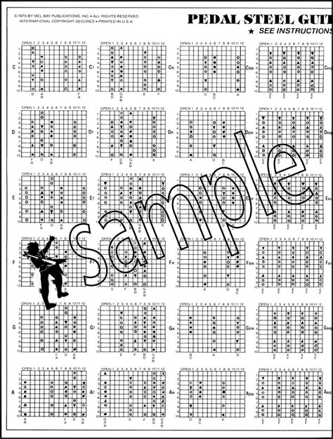 Mel Bays Pedal Steel Guitar Chord Chart E9 Tuning By Dewitt Scott