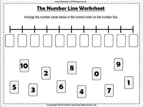 The Number Line Worksheet Maths Year 1