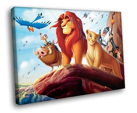 The Lion King Cartoon Simba Nala Timon And Pumbaa 40x30 Framed Canvas