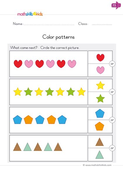 Patterns Worksheets for Kindergarten | Pattern Recognition Worksheets