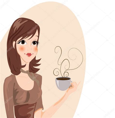 Girl Drinking Coffee Vector Stock Vector Image By ©lindwa 5649860