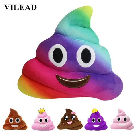 Vilead Cute Poop Emoji Smiley Cushion Pillow Kawaii Stuffed Plush Toy