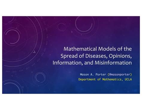 Mathematical Models Of The Spread Of Diseases Opinions Information