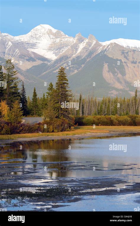 Vermillion Lakes In Front Of Mount Norquay Banff National Park Alberta