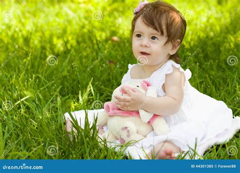 Beautiful Baby Girl Stock Image Image Of Meadow Caucasian 44301385