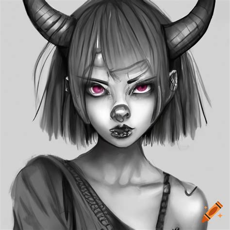 Gothic Anime Girl With A Bob Cut And A Nose Ring On Craiyon