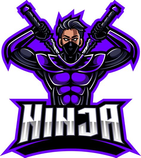 Ninja Gaming Mascot With Two Swords Ninja Clipart Illustration Design