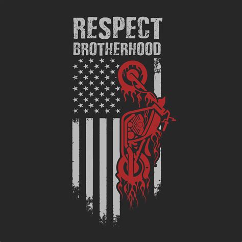 American Biker Respect Brotherhood T Shirt Design 1234975 Vector Art At