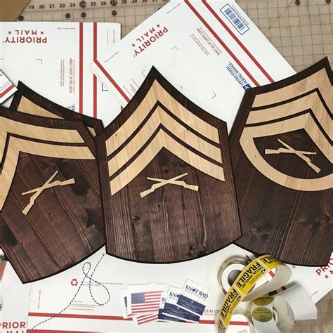 Usmc T Custom Wooden Rank Insignia Plaque Us Marines Etsy