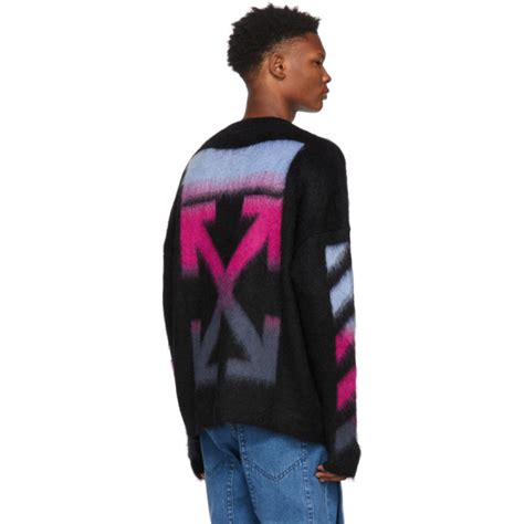 Off White Black Mohair Gradient Sweater Off White