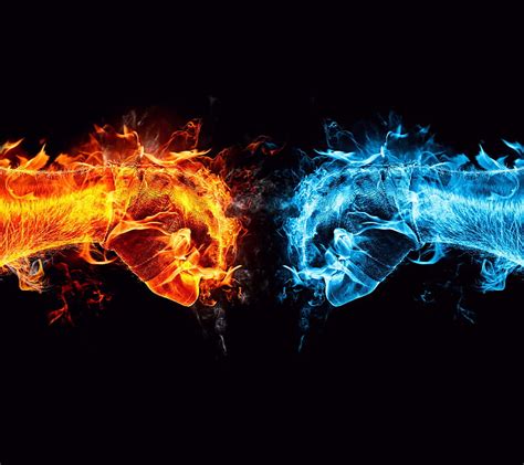 Ice Vs Fire Abstract Fist Hd Wallpaper Peakpx