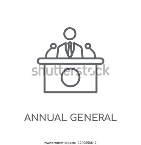 Annual General Meeting Agm Linear Icon Stock Vector Royalty Free