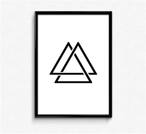 Triangles Geometric Prints Line Art Minimalist By Hamptydamptyart Con