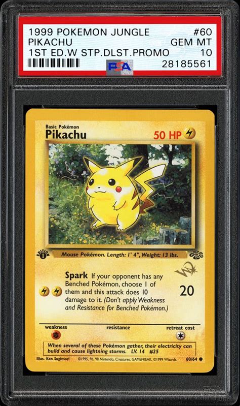 Auction Prices Realized Tcg Cards 1999 Pokemon Jungle Pikachu 1st