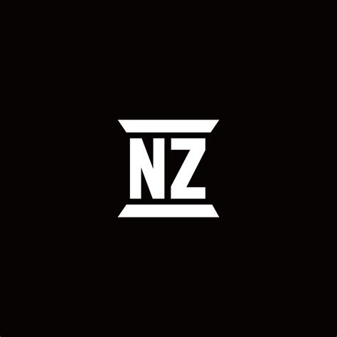 Nz Logo Monogram With Pillar Shape Designs Template 2963057 Vector Art