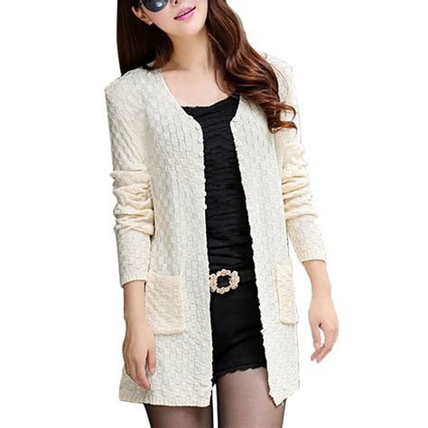 Syb New Women Sweater Long Cardigan Fashion Long Sleeve Thin