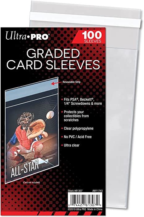 Ultra Pro Graded Card Sleeves Resealable Clear Uk Toys