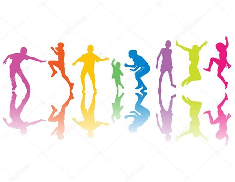 Colorful Silhouettes Of Kids Stock Vector Image By ©vericika 12055480