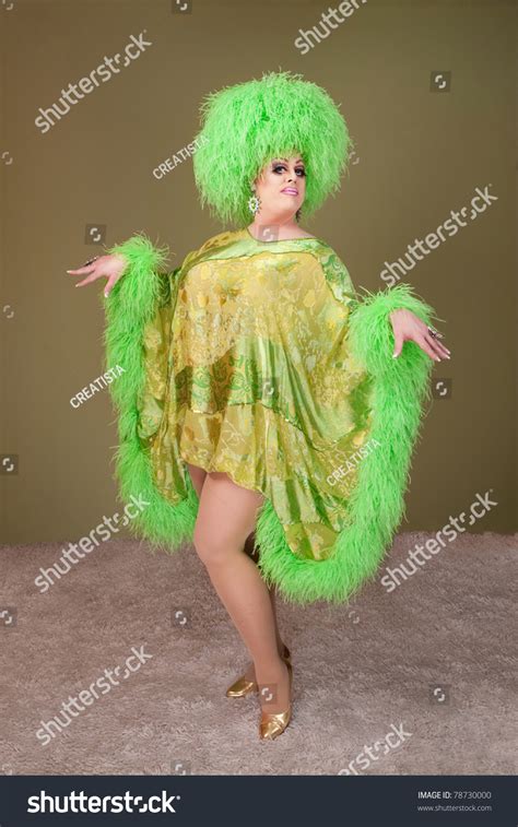 Large Drag Queen Green Dress Wig Stock Photo 78730000 Shutterstock