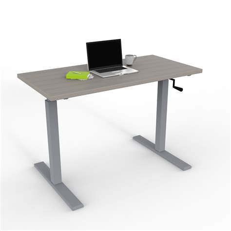 Luxor 48 high speed crank adjustable standing desk. Sit-Stand Table, Adjustable Height Desk 48″ x 24″, Manual ...