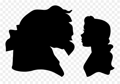 Beauty And Beast Silhouette Free Clipart 5351013 Pinclipart